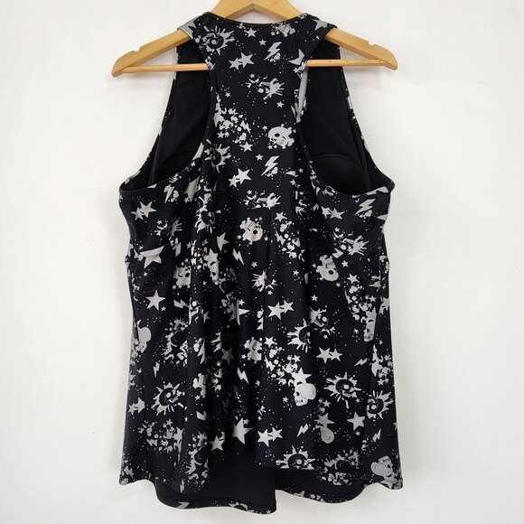 Torrid 5X Skulls Stars Racerback Tankini Swim Top Wireless Padded DD/F Punk Goth - Picture 4 of 12